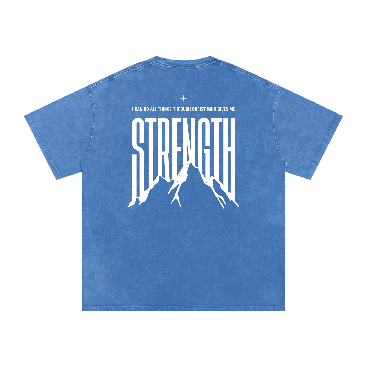 Philippians 4:13 “I Can Do All Things Through Christ Who Gives Me Strength” Snow Washed Oversized Cotton T-Shirt