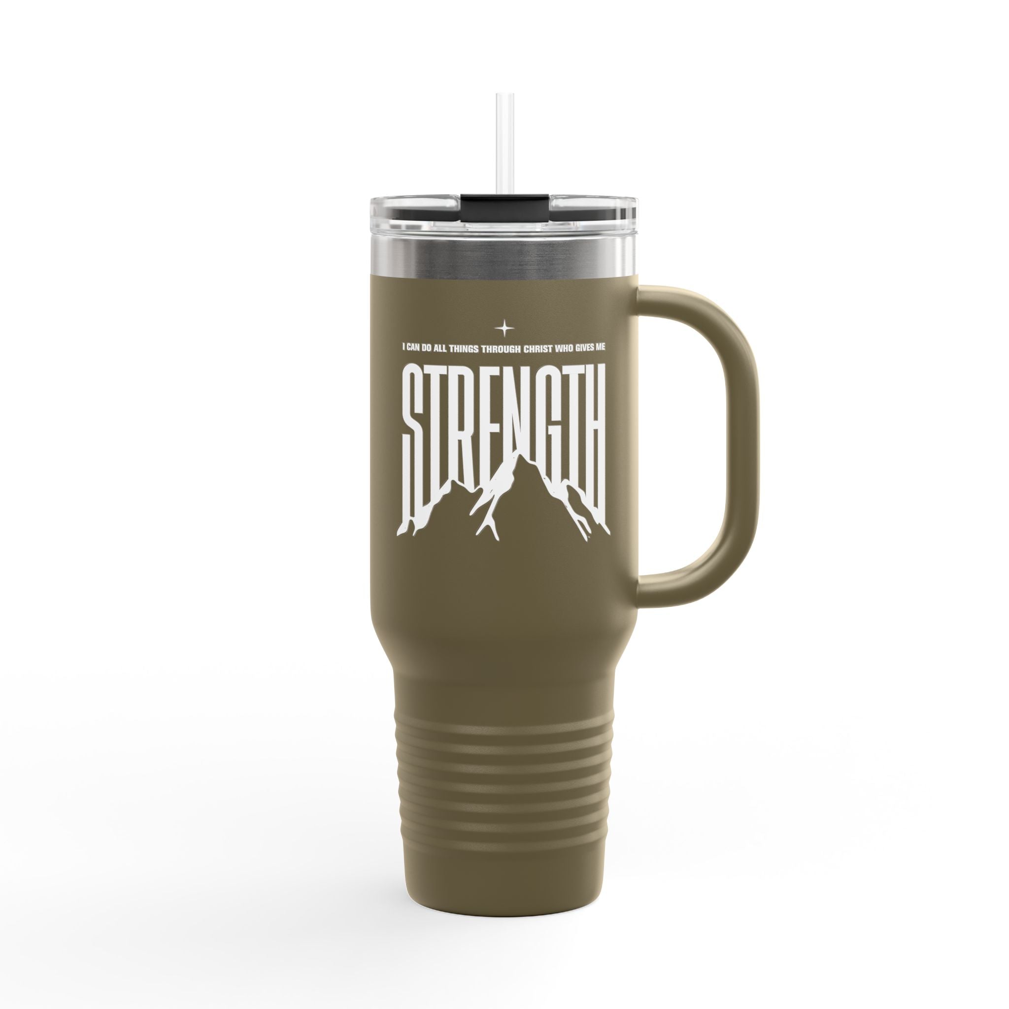 Philippians 4:13 "Strength" 40oz Insulated Travel Mug