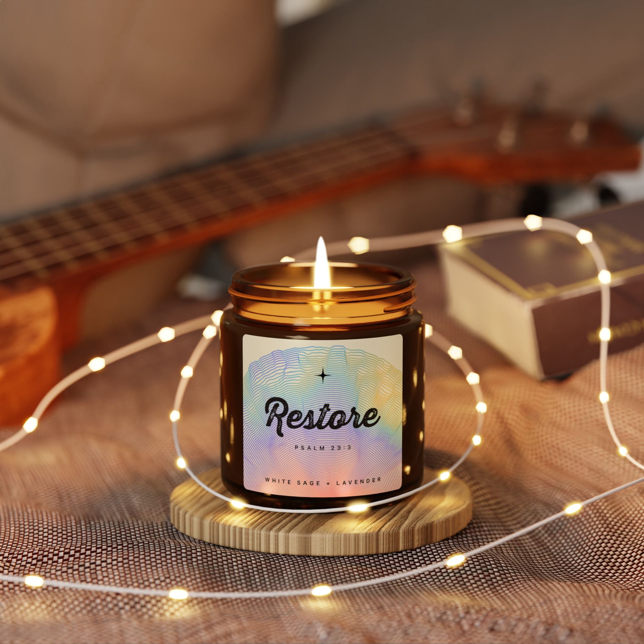 “Restore” — White Sage + Lavender Scented Soy Candle