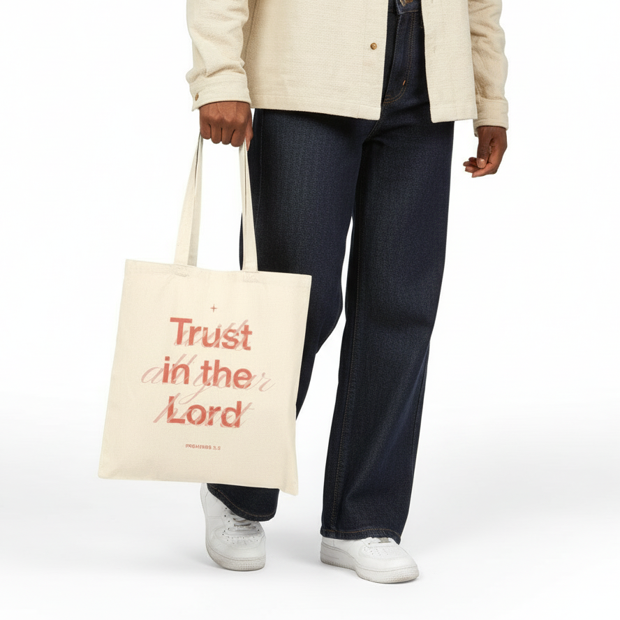 Proverbs 3:5 “Trust in the Lord With All Your Heart” Cotton Tote Bag