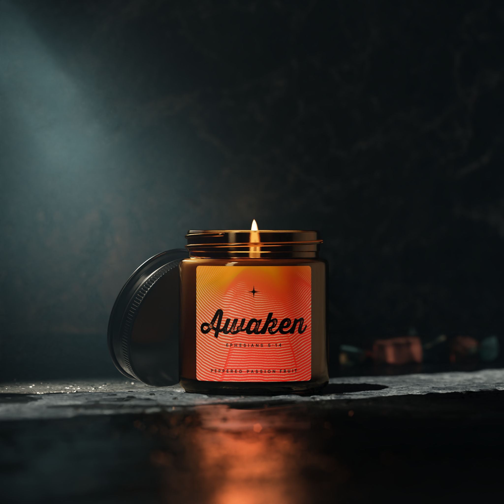 “Awaken” — Peppered Passion Fruit Scented Soy Candle