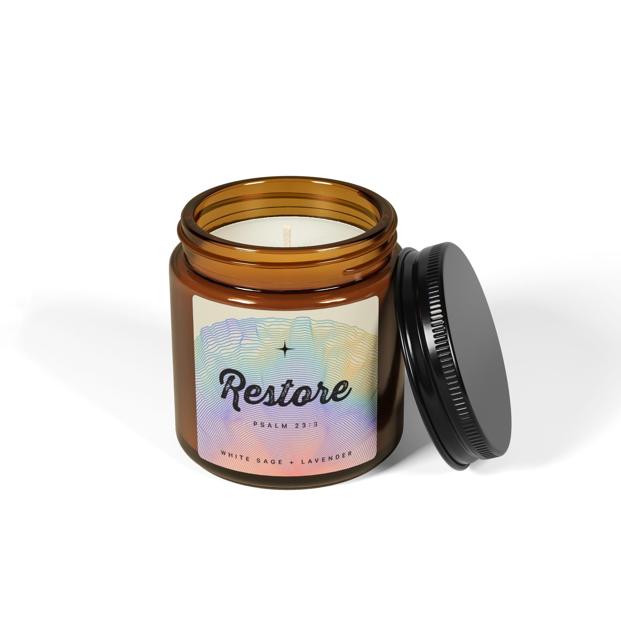 “Restore” — White Sage + Lavender Scented Soy Candle
