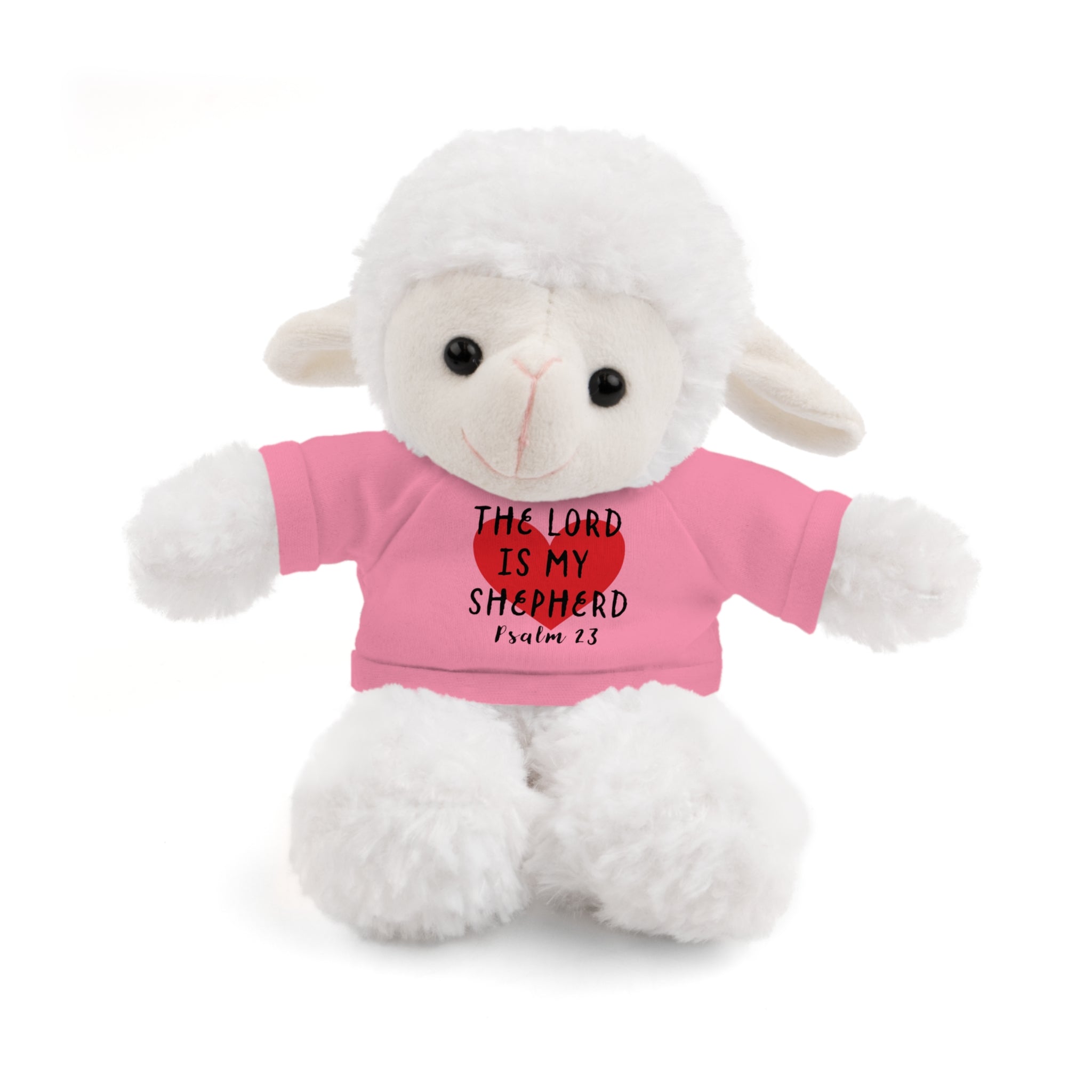 Christian Lamb Stuffed Animals with Bible Verse Tees | Psalm 23