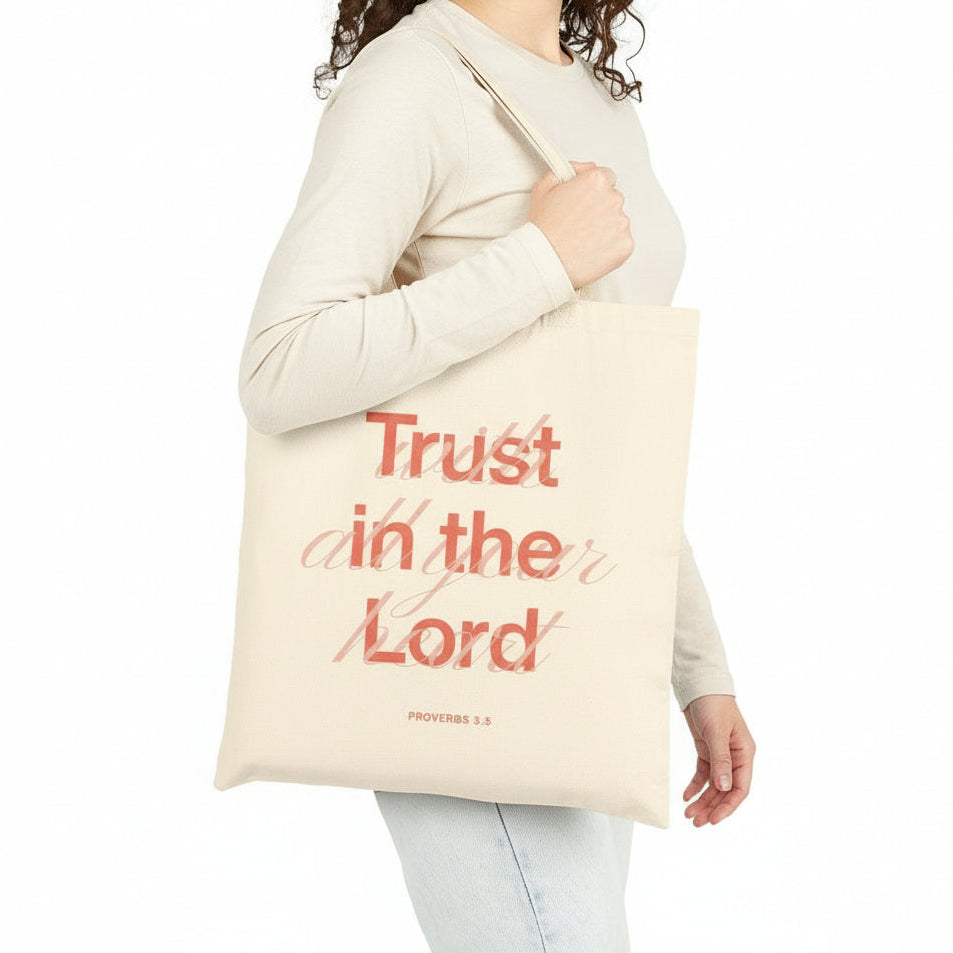 Proverbs 3:5 “Trust in the Lord With All Your Heart” Cotton Tote Bag