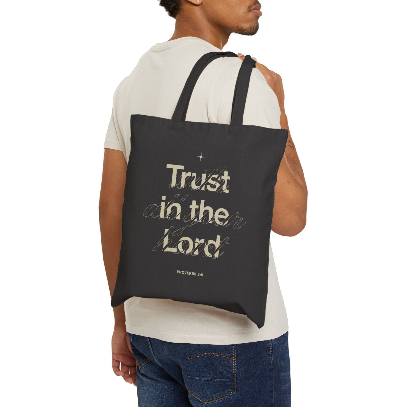 Proverbs 3:5 “Trust in the Lord With All Your Heart” Cotton Tote Bag