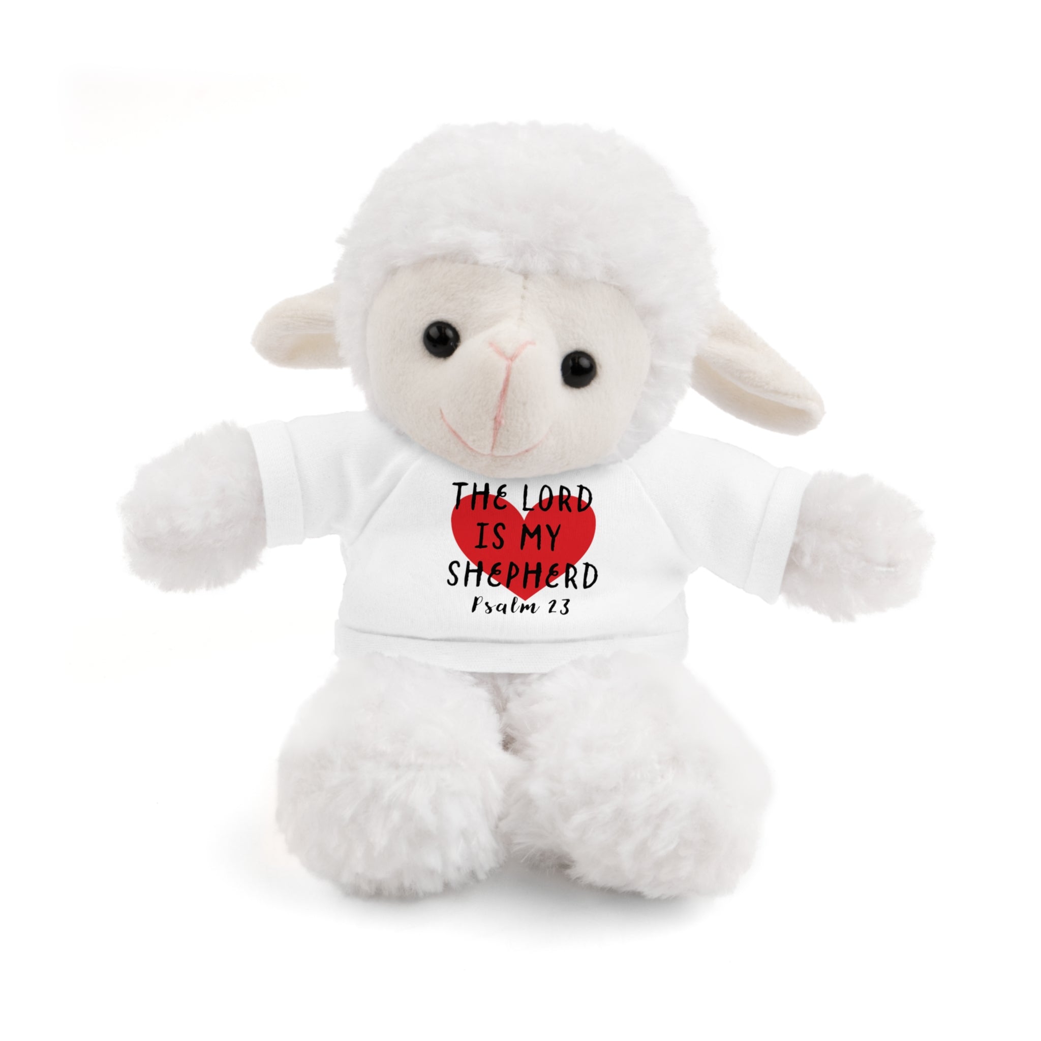 Christian Lamb Stuffed Animals with Bible Verse Tees | Psalm 23