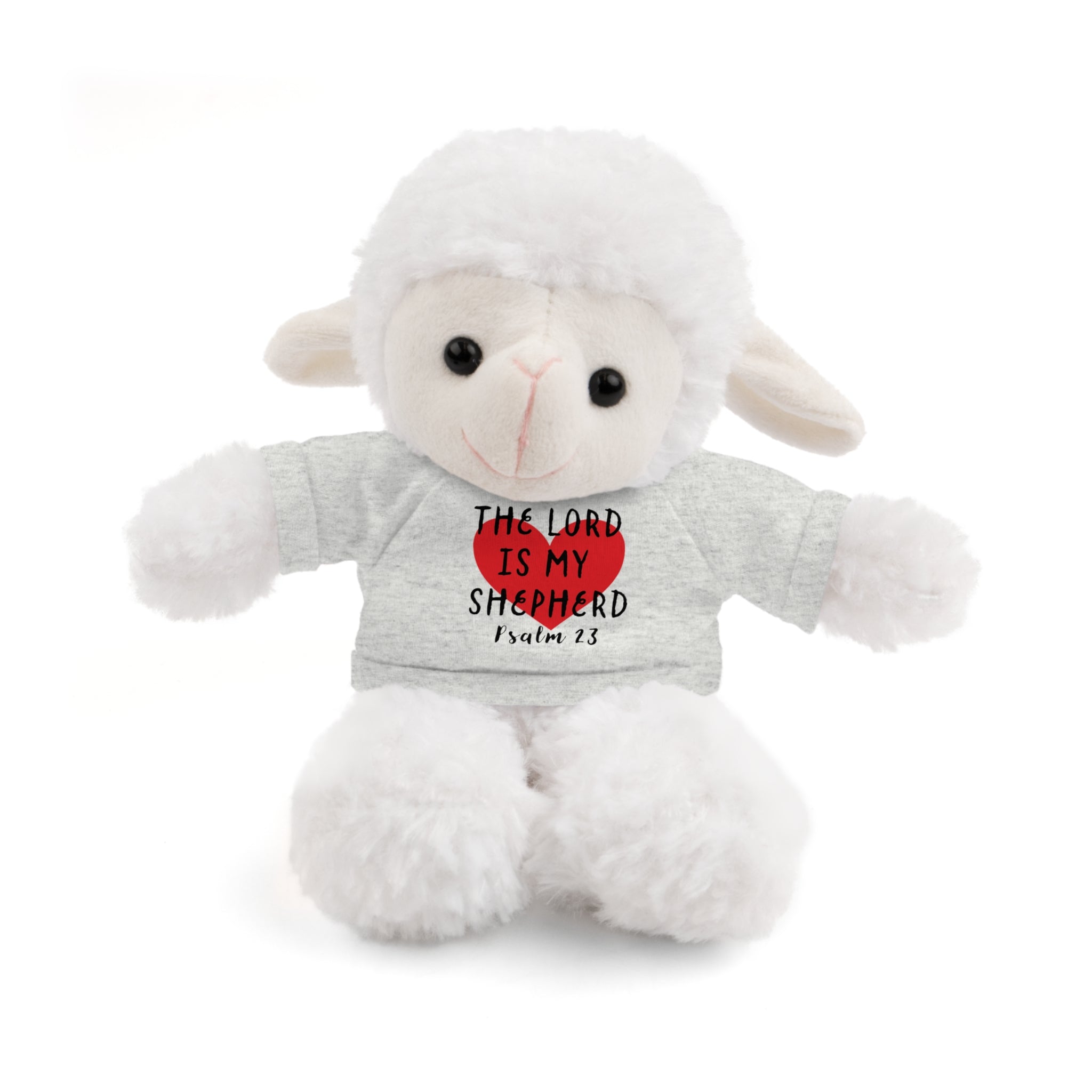 Christian Lamb Stuffed Animals with Bible Verse Tees | Psalm 23