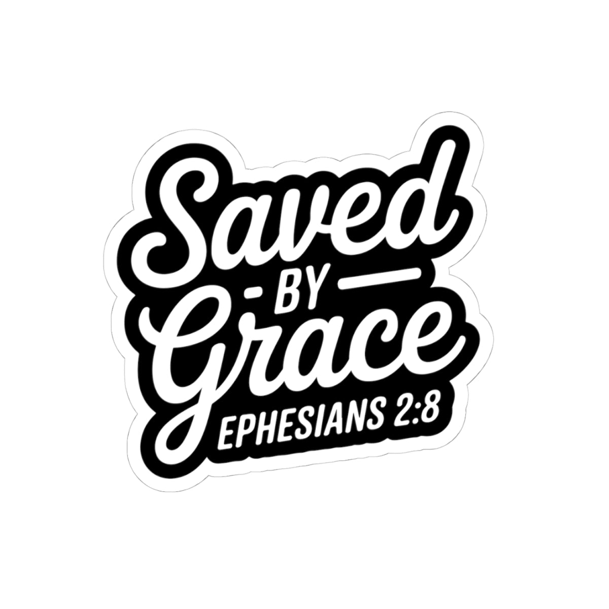 Ephesians 2:8 Inspirational Kiss-Cut Stickers, Faith-Based Decal, Bible Verse Stickers, Motivational Laptop Stickers, Christian Gift Ideas