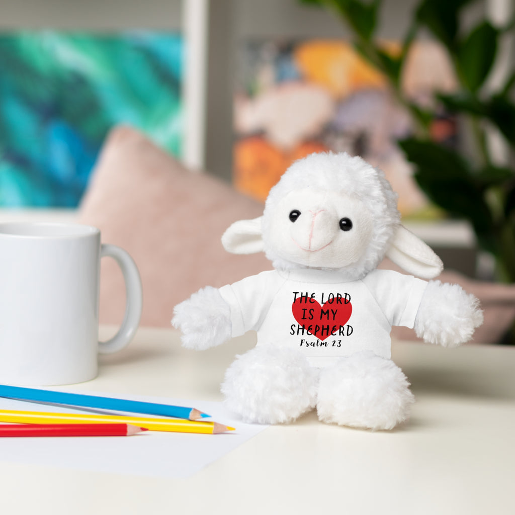 Christian Lamb Stuffed Animals with Bible Verse Tees | Psalm 23