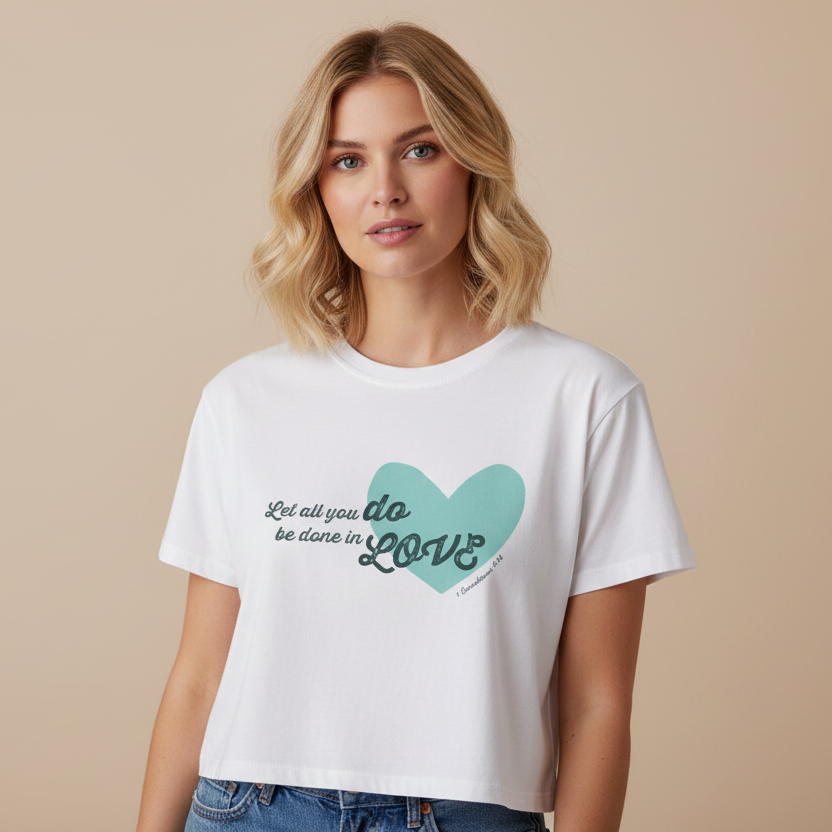 1 Corinthians 16:14 "Let All You Do Be Done in Love" Women's Boxy Tee