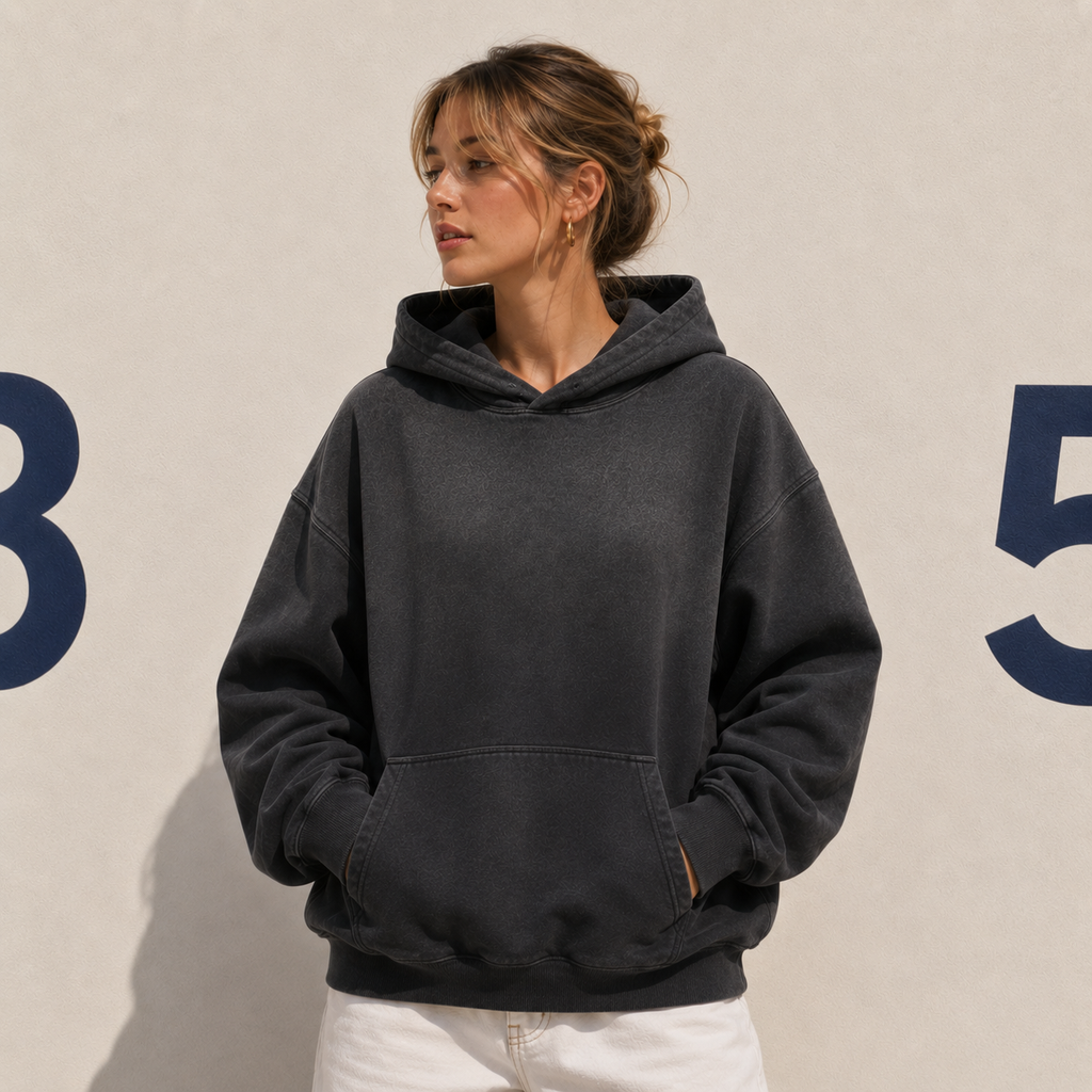 Colossians 3:23 “Work Heartily” Sun-fade Oversized Cotton Hoodie