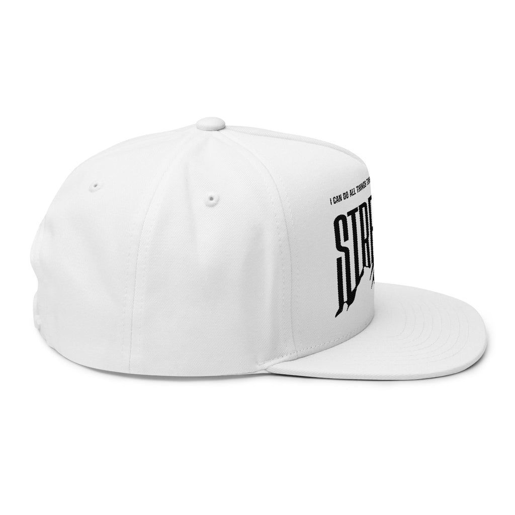 Philippians 4:13 “Strength” Embroidered Flat Bill Snapback