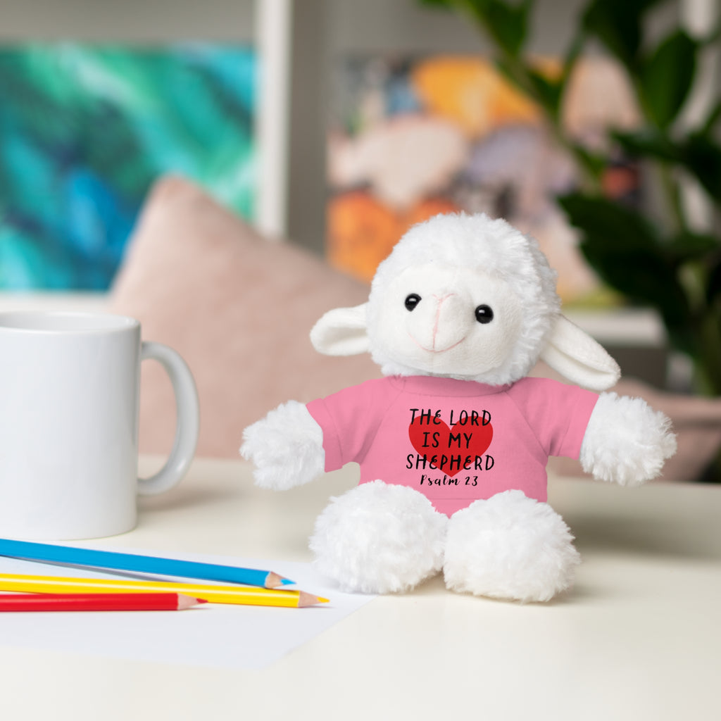 Christian Lamb Stuffed Animals with Bible Verse Tees | Psalm 23