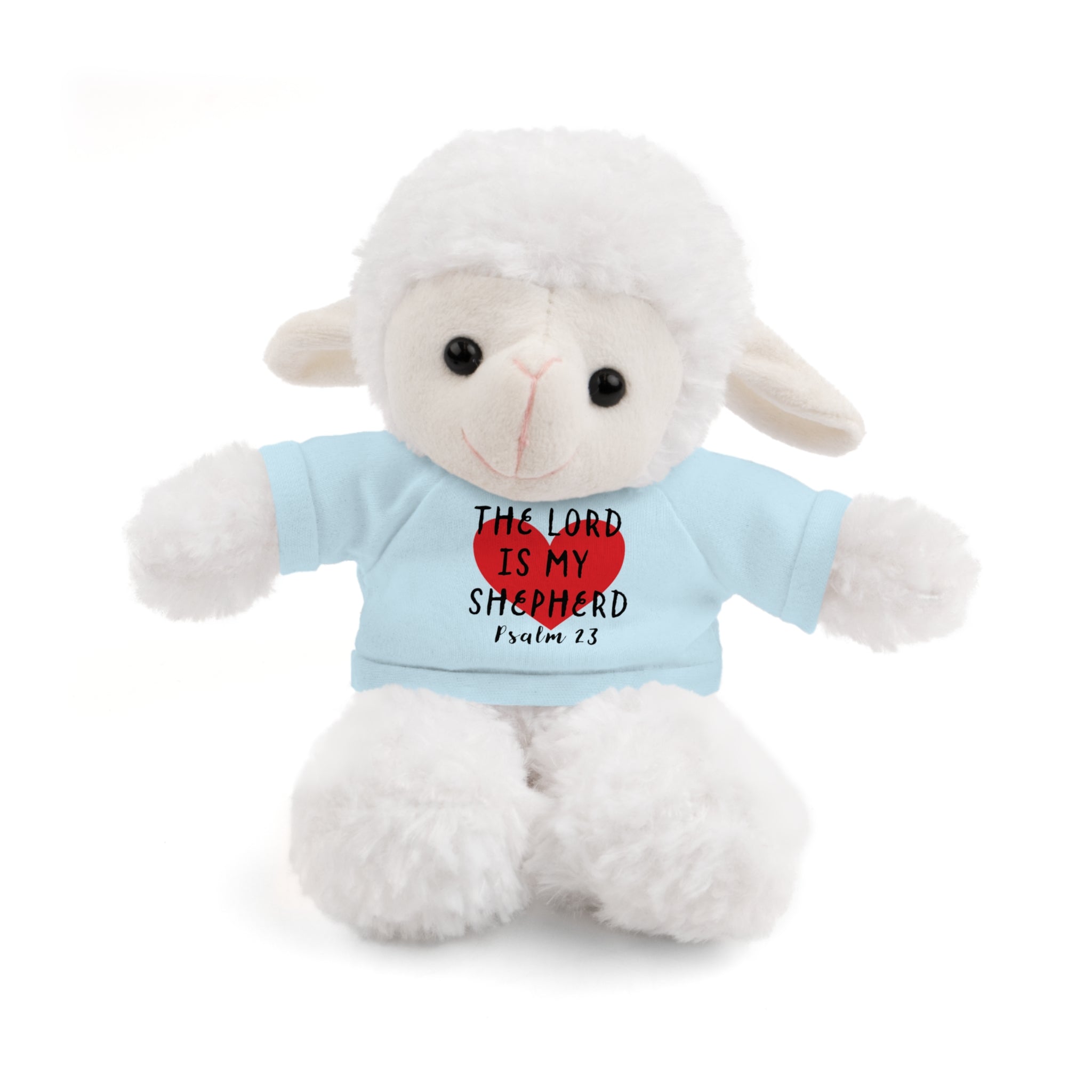 Christian Lamb Stuffed Animals with Bible Verse Tees | Psalm 23