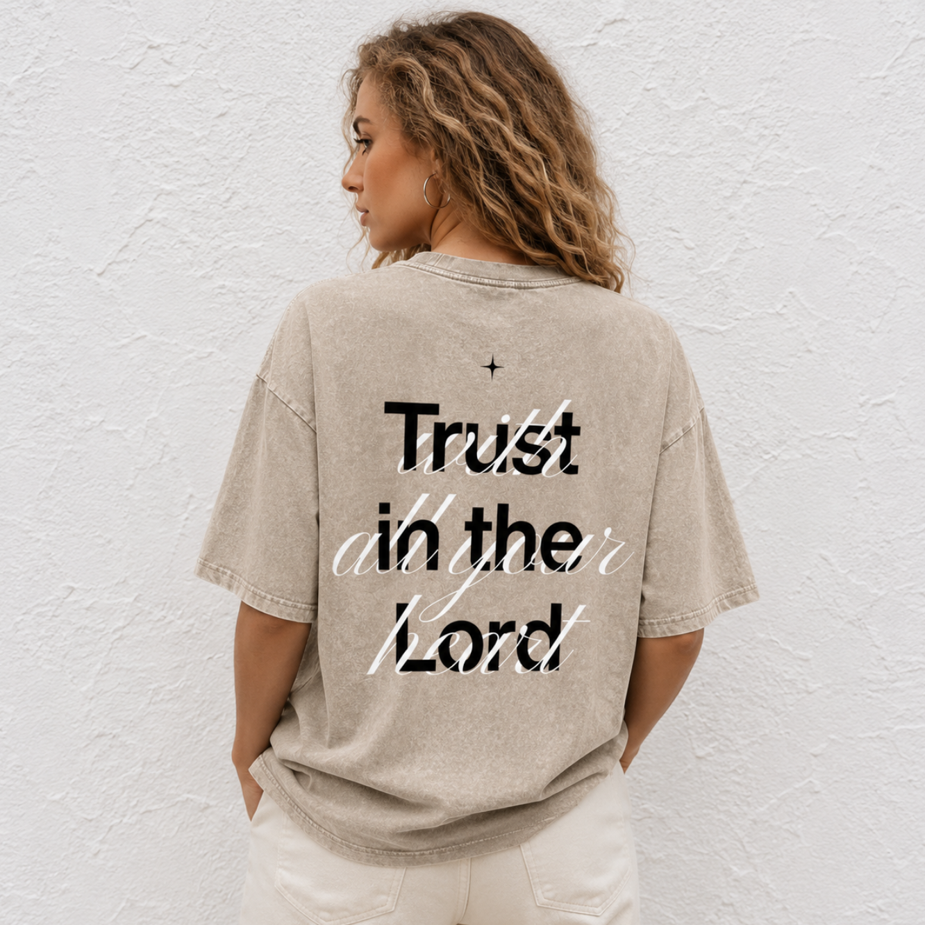 Proverbs 3:5 “Trust the Lord With All Your Heart” Vintage Washed Oversized Cotton T-Shirt
