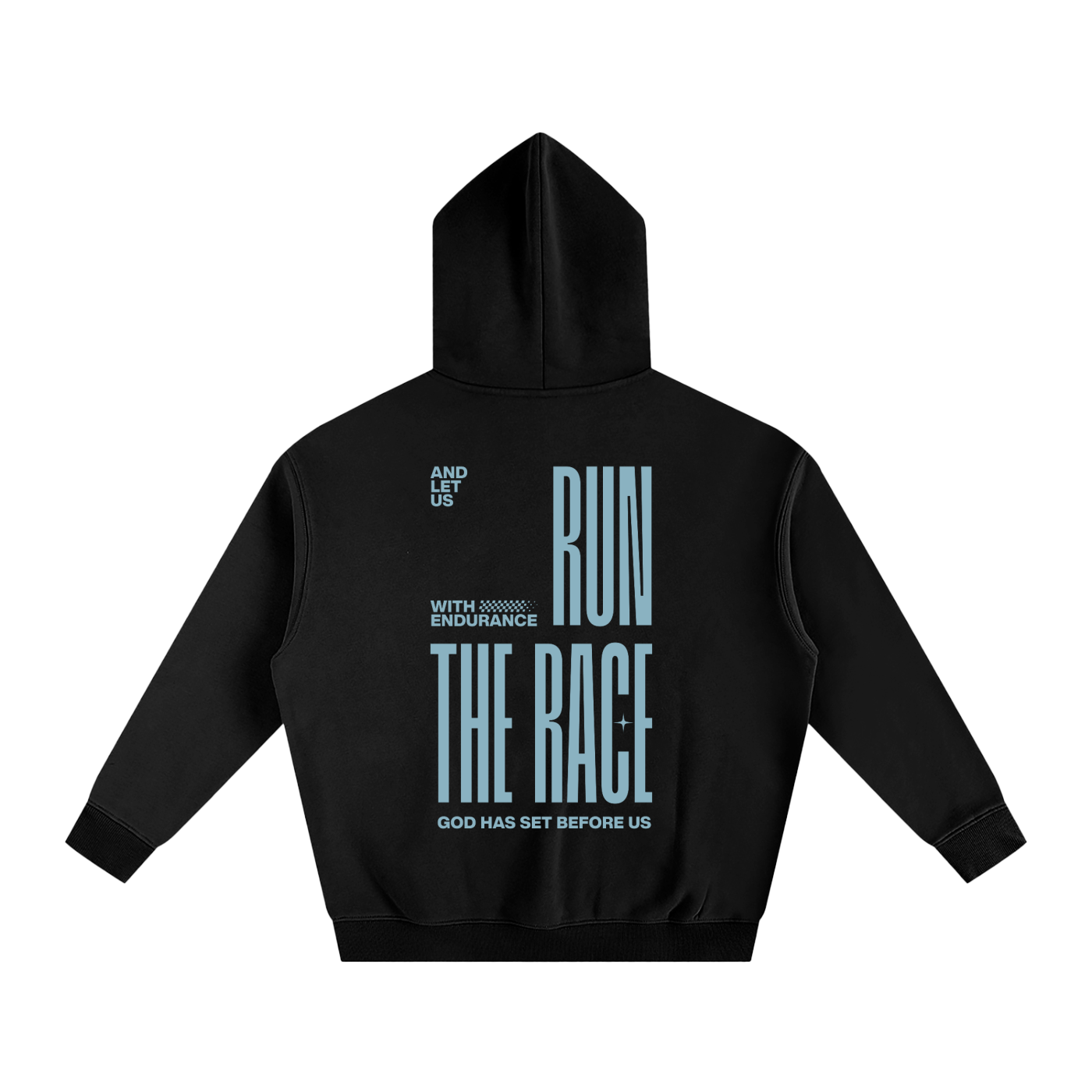 Hebrews 12:1 “Run With Endurance” Oversized Fleece Hoodie