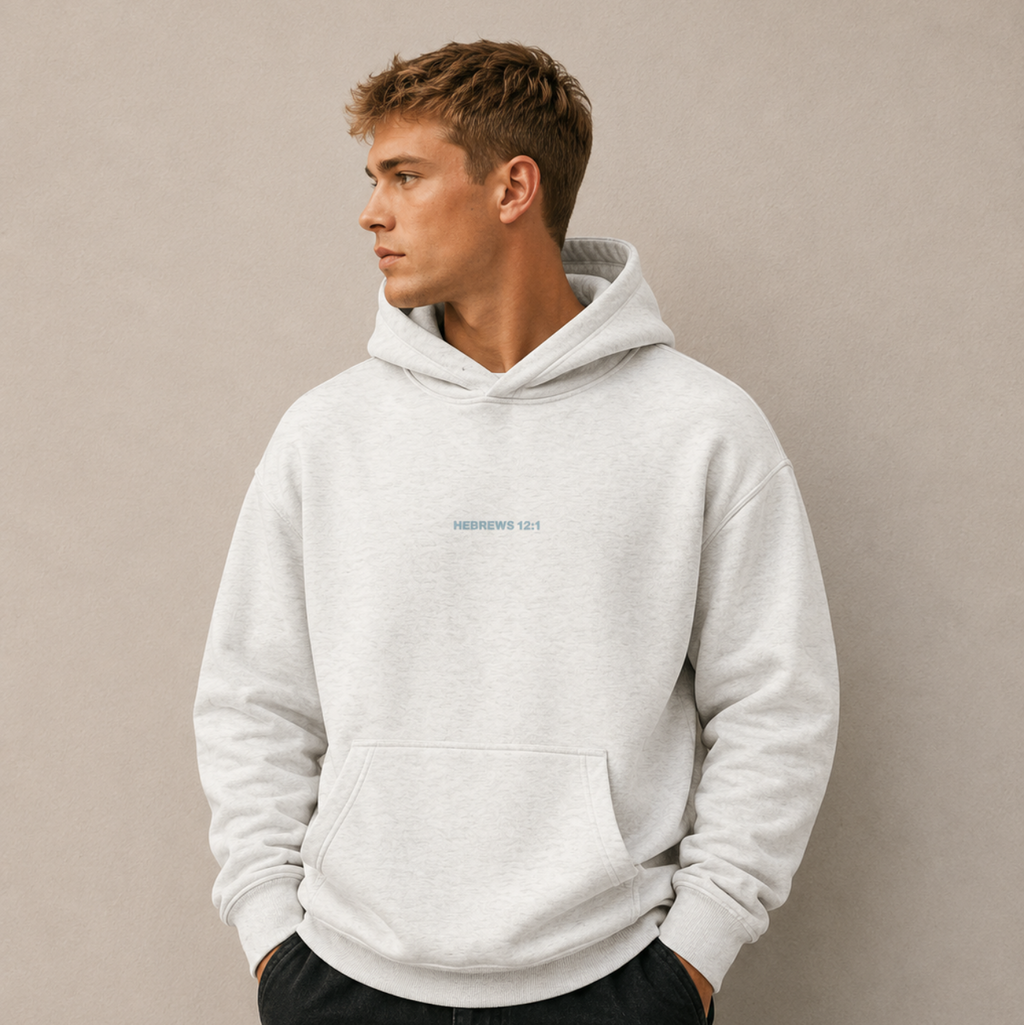 Hebrews 12:1 “Run With Endurance” Oversized Fleece Hoodie