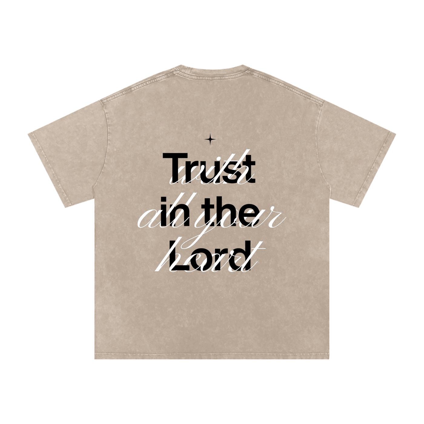 Proverbs 3:5 Snow Washed Oversized Cotton T-Shirt