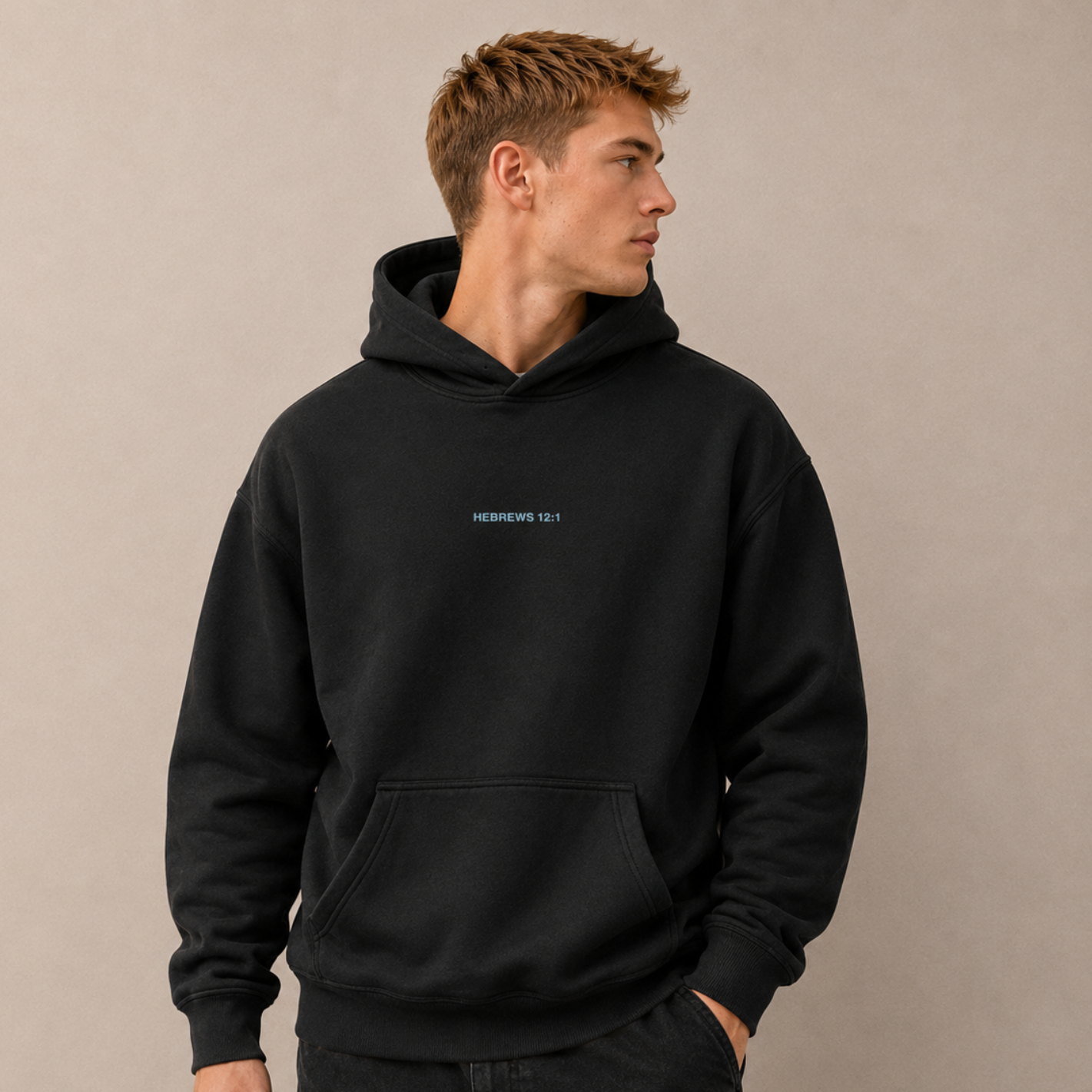 Hebrews 12:1 “Run With Endurance” Oversized Fleece Hoodie