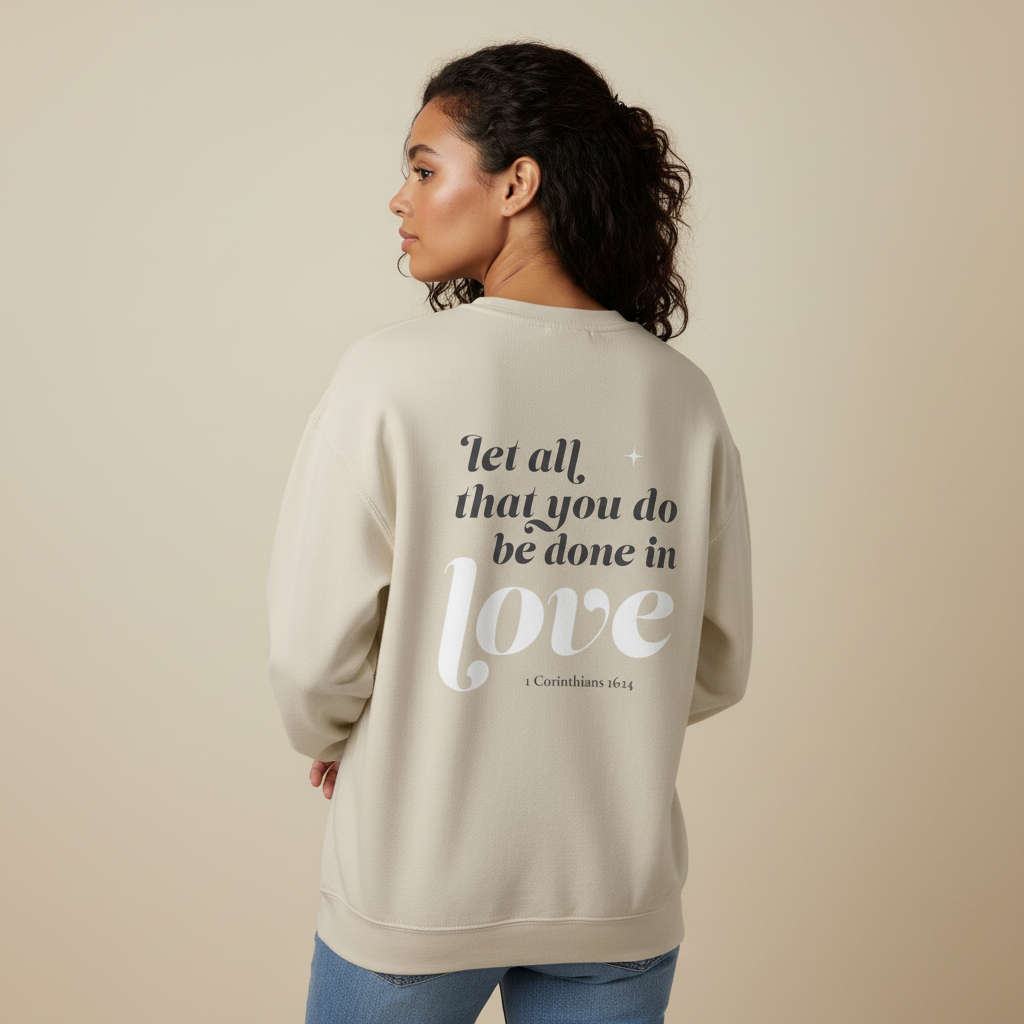 1 Corinthians 16:14 “Let All That You Do Be Done In Love” Crewneck Sweatshirt