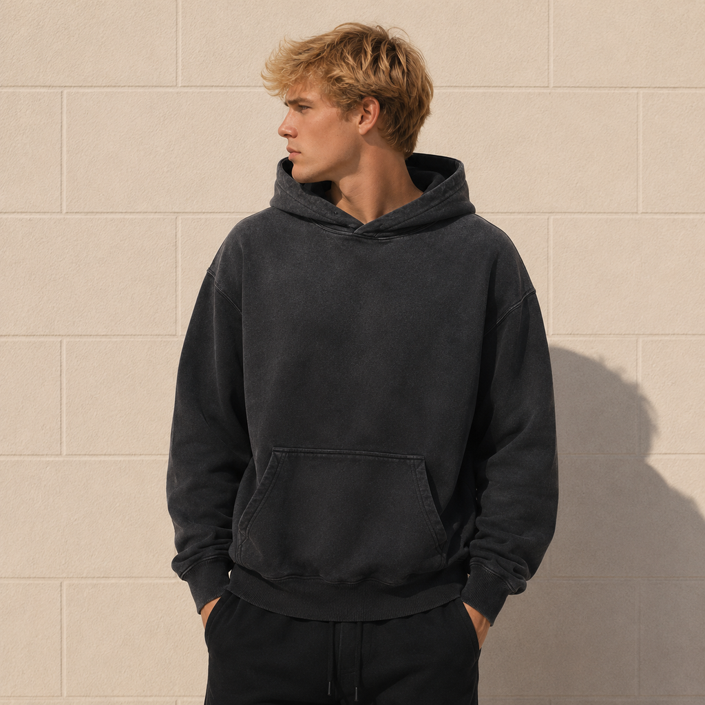 Colossians 3:23 “Work Heartily” Sun-fade Oversized Cotton Hoodie