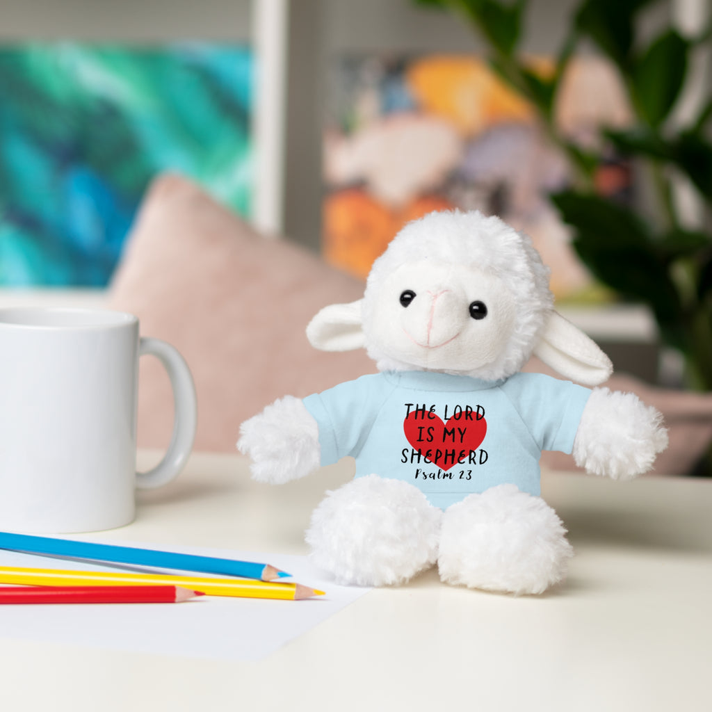 Christian Lamb Stuffed Animals with Bible Verse Tees | Psalm 23