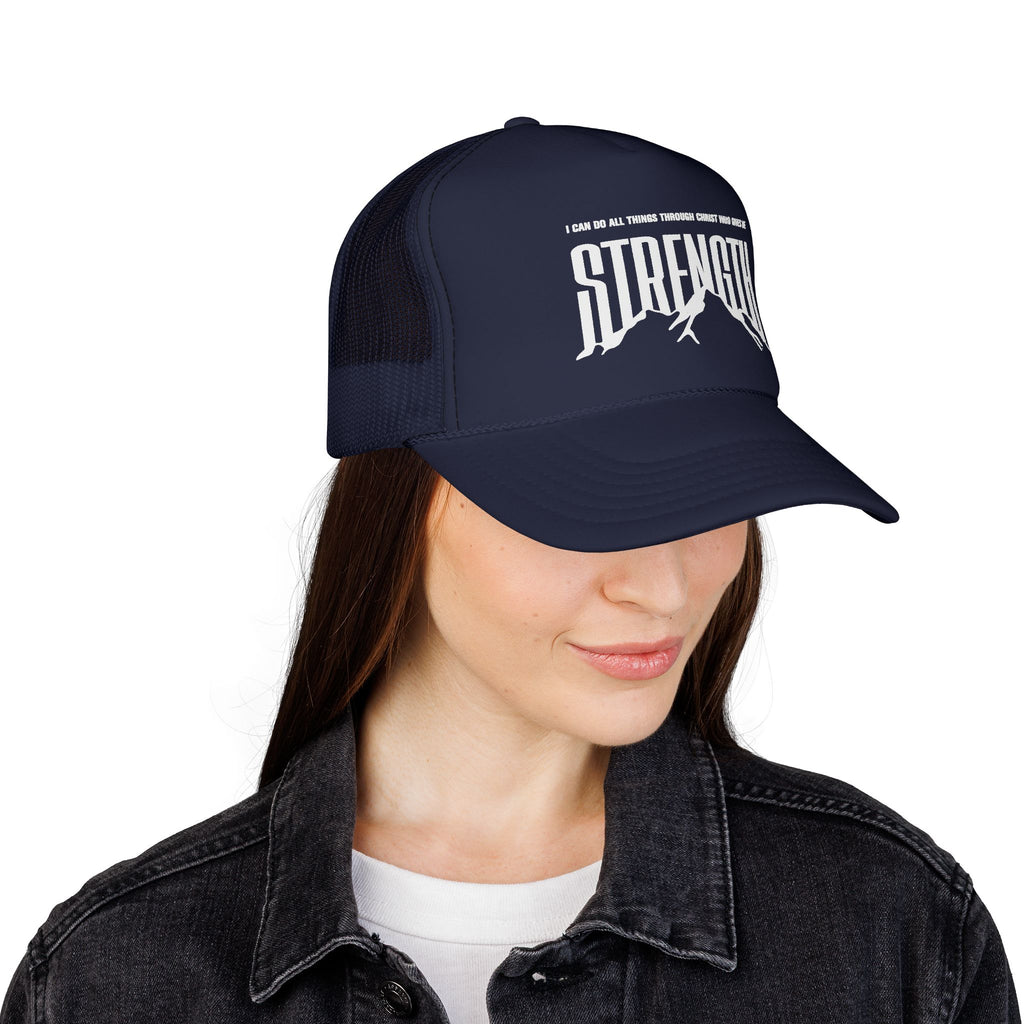 Philippians 4:13 “Strength” Motivational Mesh Trucker Cap