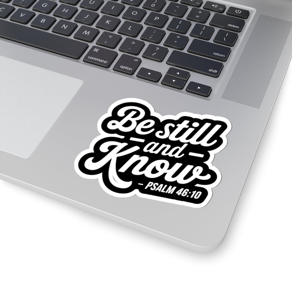 Psalm 46:10 Inspirational Kiss-Cut Stickers, Faith-Based Decal, Bible Verse Stickers, Motivational Laptop Stickers, Christian Gift Ideas