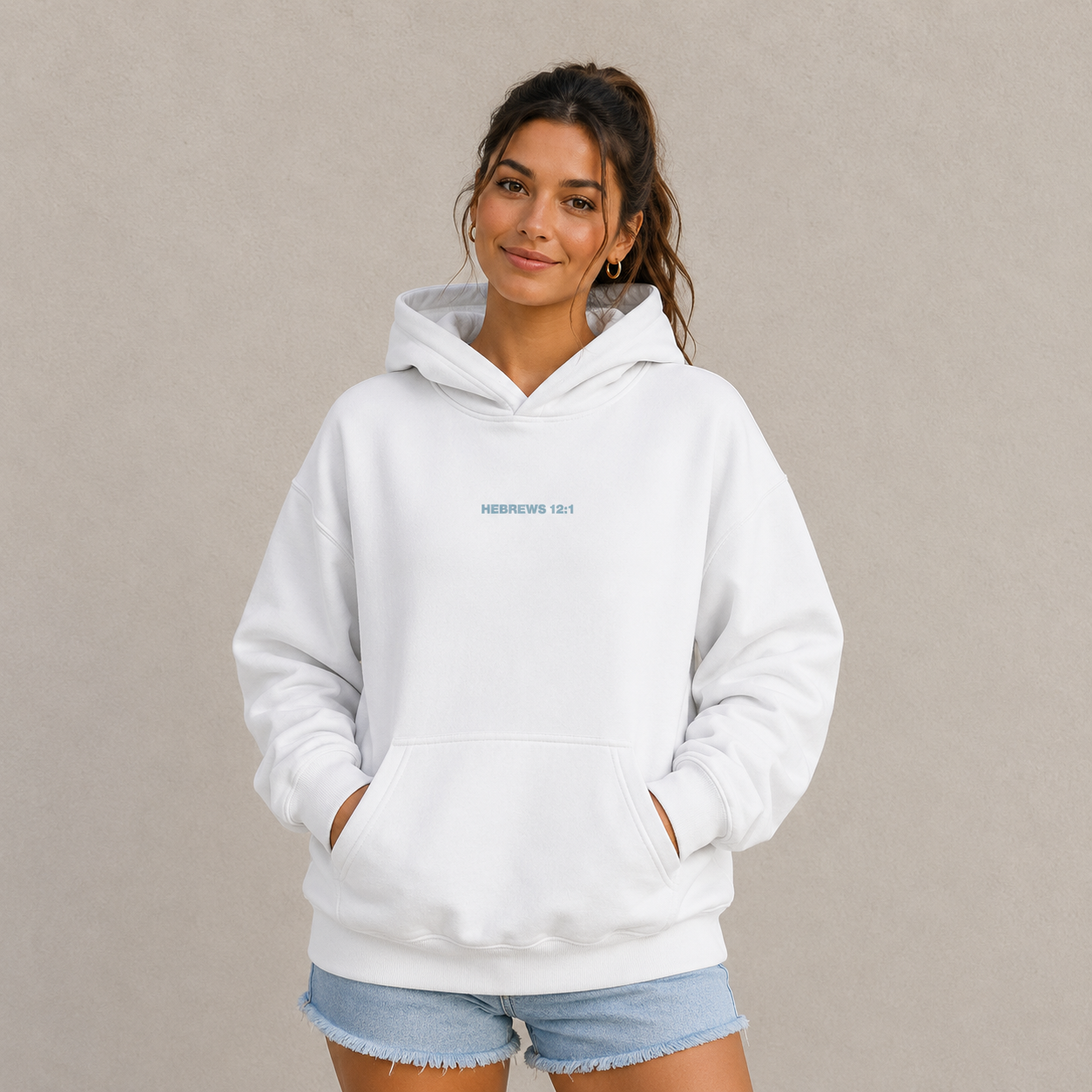 Hebrews 12:1 “Run With Endurance” Oversized Fleece Hoodie