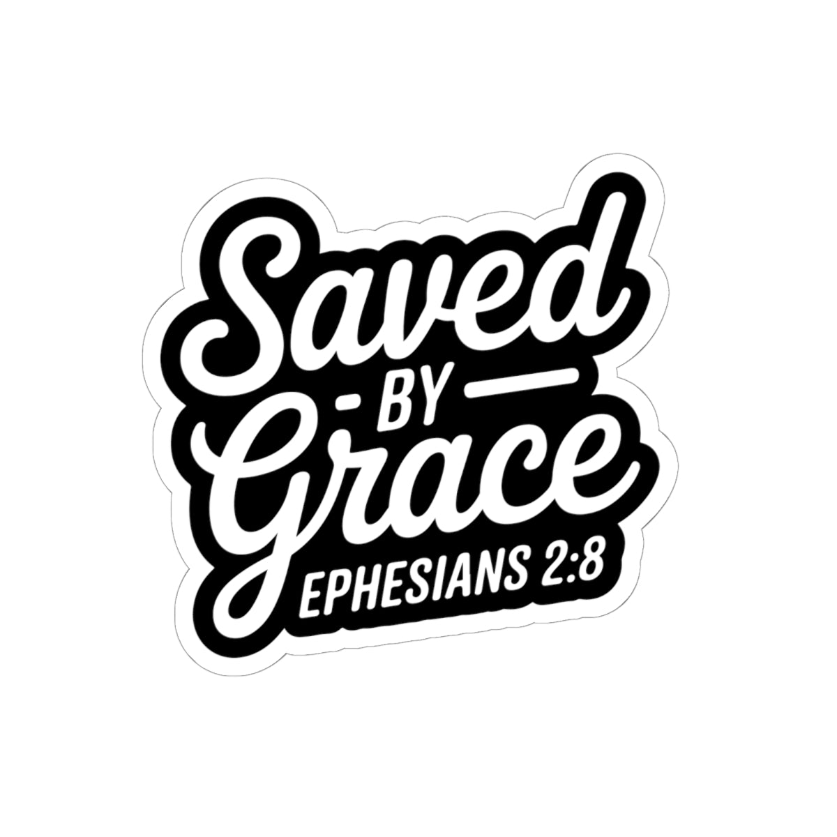Ephesians 2:8 Inspirational Kiss-Cut Stickers, Faith-Based Decal, Bible Verse Stickers, Motivational Laptop Stickers, Christian Gift Ideas