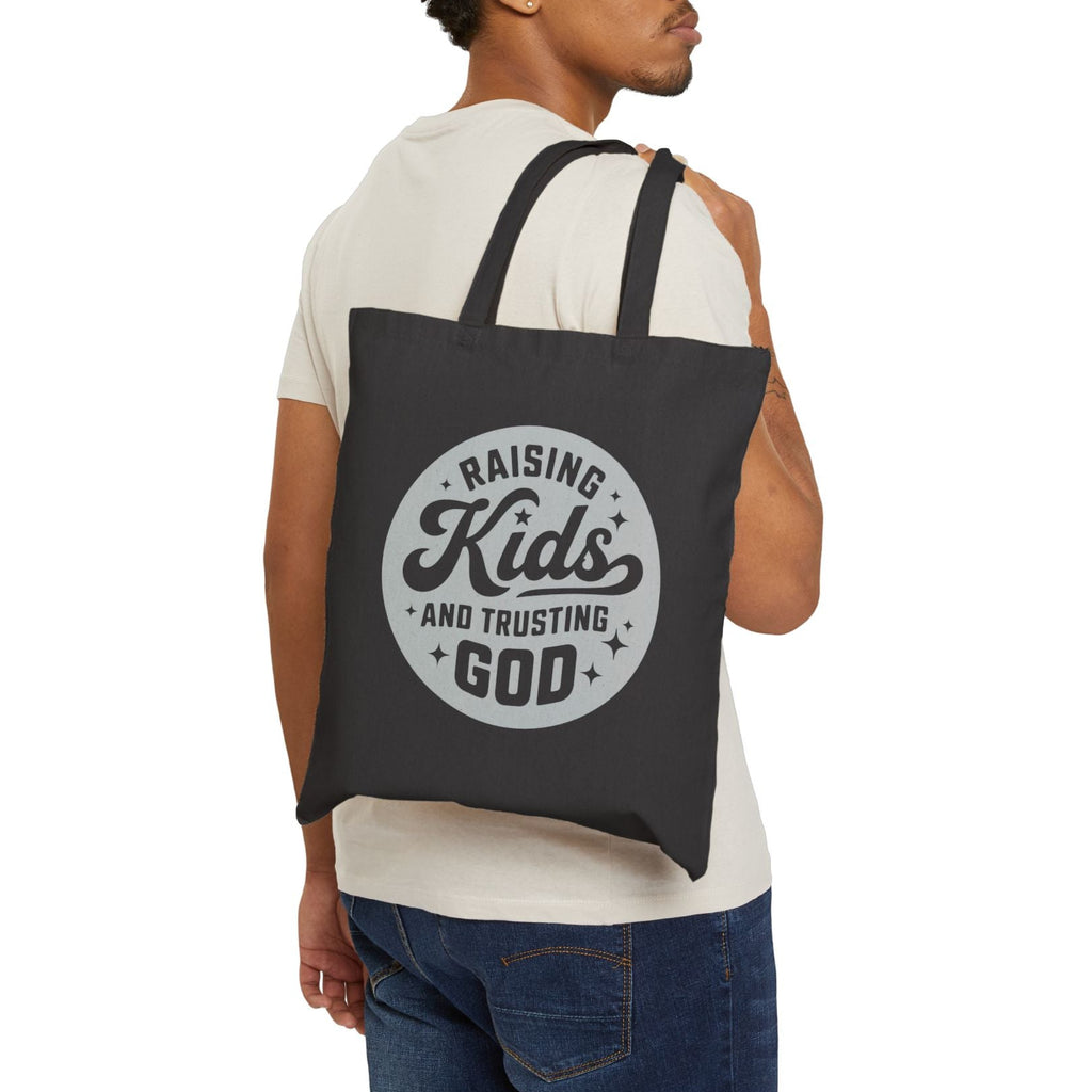 “Raising Kids and Trusting God” Cotton Canvas Tote Bag