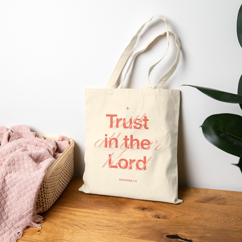 Proverbs 3:5 “Trust in the Lord With All Your Heart” Cotton Tote Bag