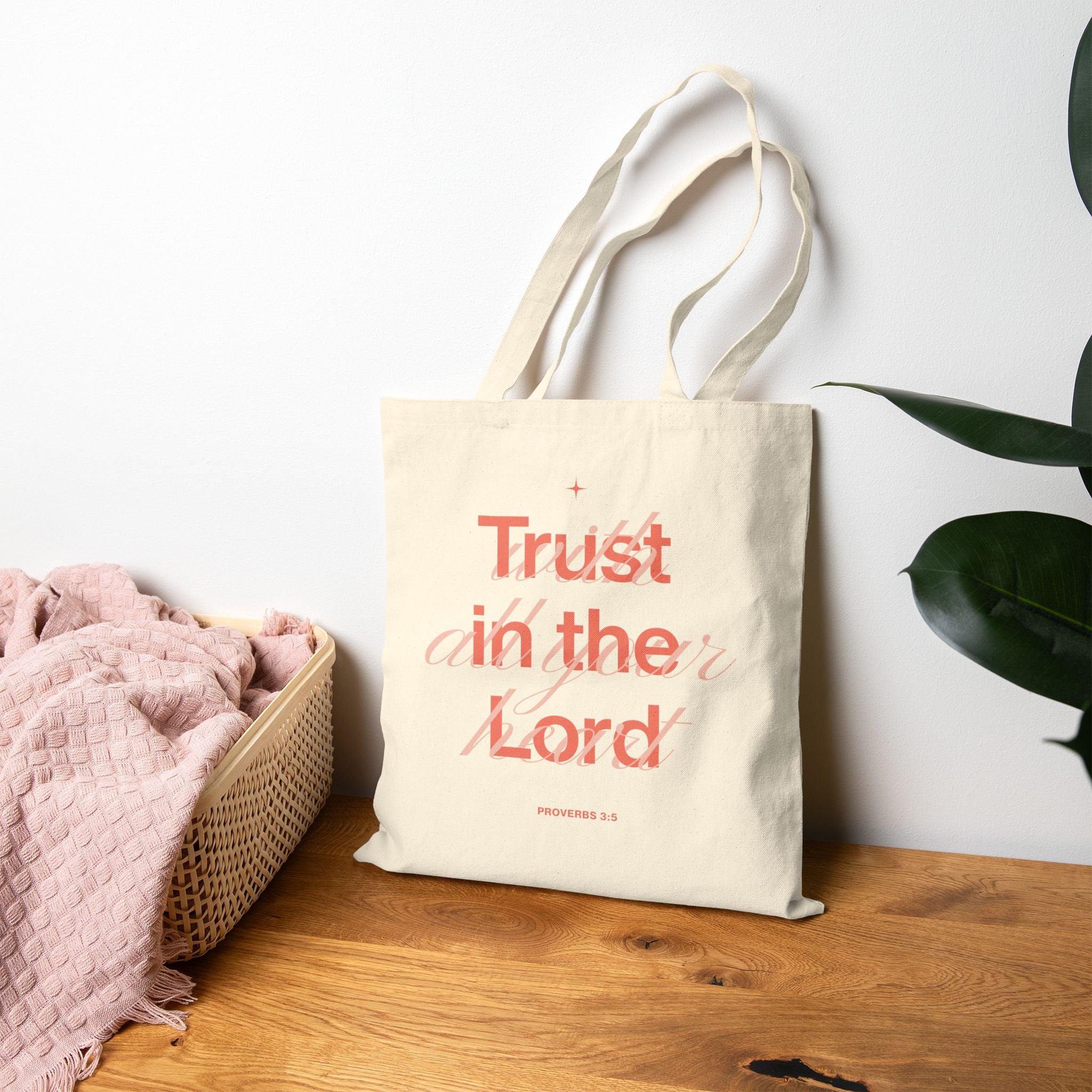 Proverbs 3:5 “Trust in the Lord With All Your Heart” Cotton Tote Bag