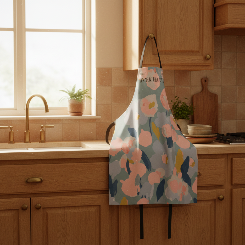 Colossians 3:23 “Work Heartily” Pastel Floral Canvas Apron