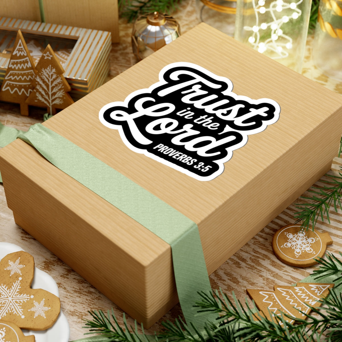 Proverbs 3:5 Inspirational Kiss-Cut Stickers, Faith-Based Decal, Bible Verse Stickers, Motivational Laptop Stickers, Christian Gift Ideas