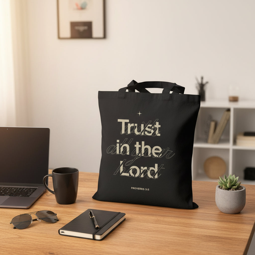 Proverbs 3:5 “Trust in the Lord With All Your Heart” Cotton Tote Bag