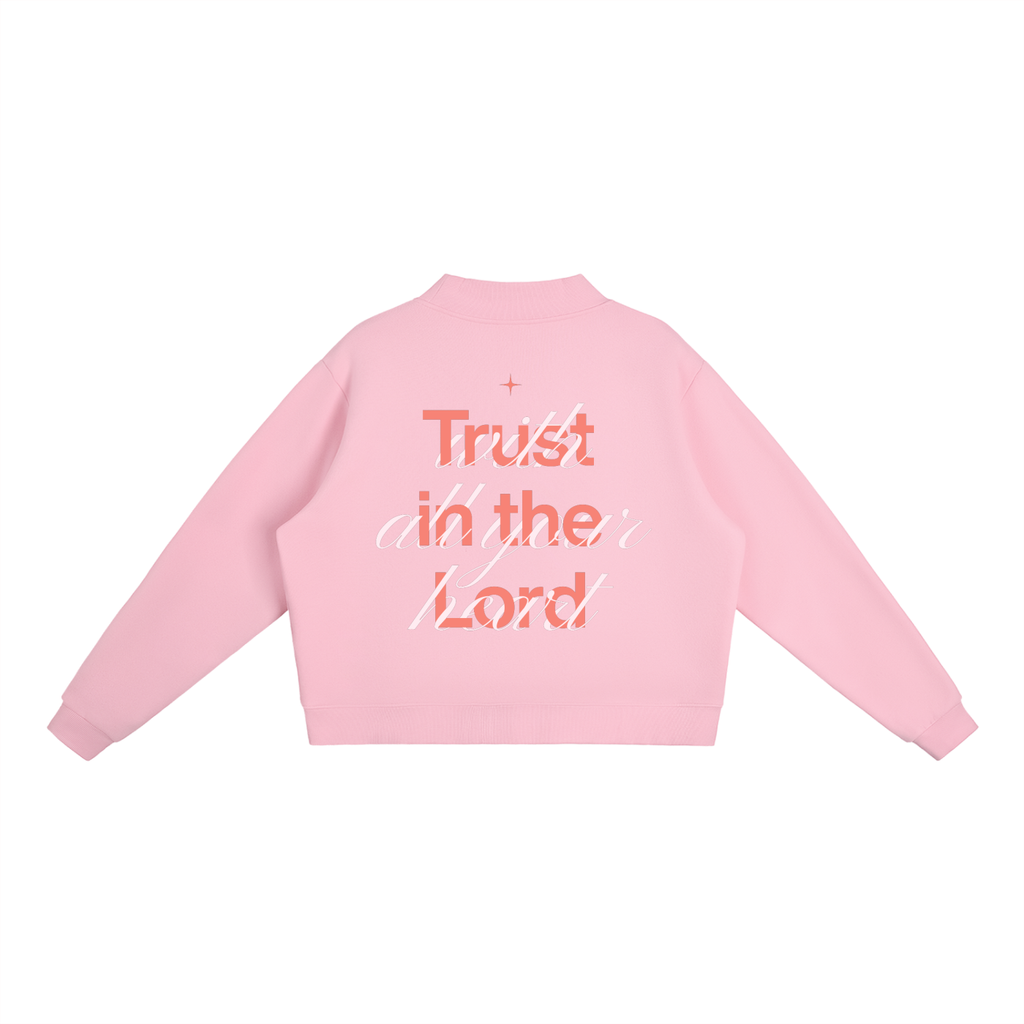 Proverbs 3:5 “Trust the Lord With All Your Heart” Oversized Fleece Mockneck Sweatshirt