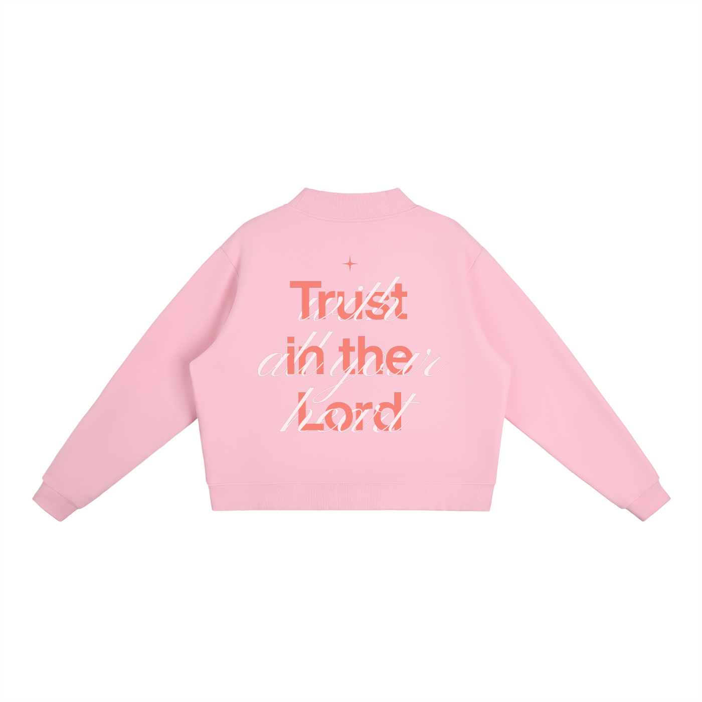 Proverbs 3:5 “Trust the Lord With All Your Heart” Oversized Fleece Mockneck Sweatshirt
