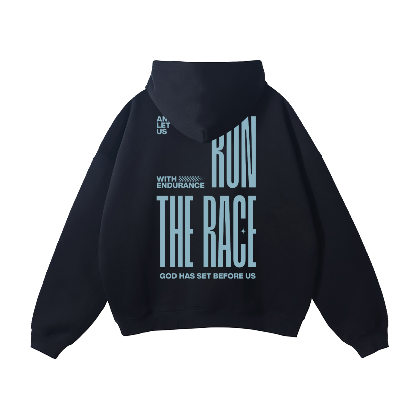 Hebrews 12:1 “Run With Endurance” Oversized Fleece Hoodie