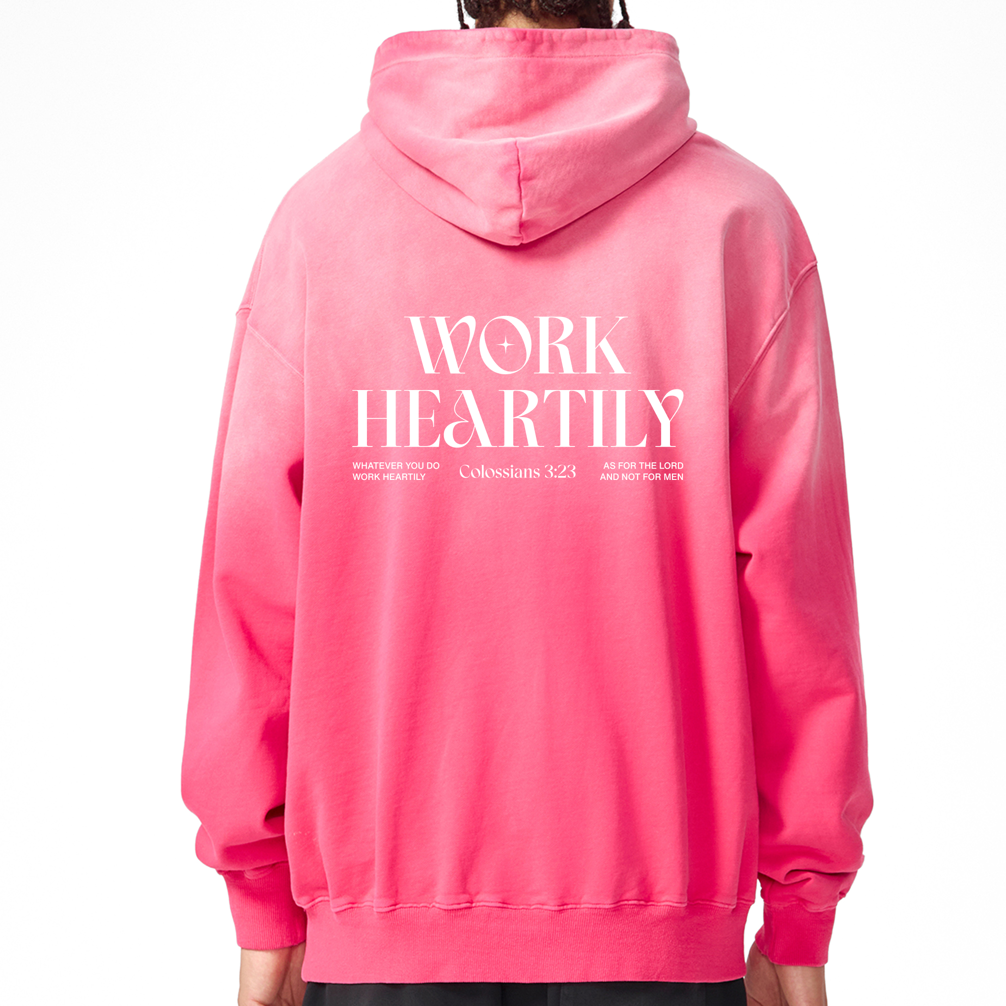 “Work Heartily” Sunfade Oversized Scripture Hoodie