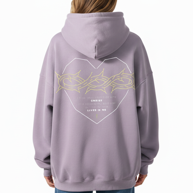 Galatians 2:20 “Crucified With Christ” Oversized Fleece Hoodie