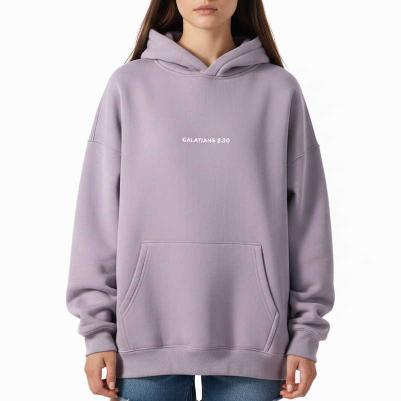 Galatians 2:20 “Crucified With Christ” Oversized Fleece Hoodie