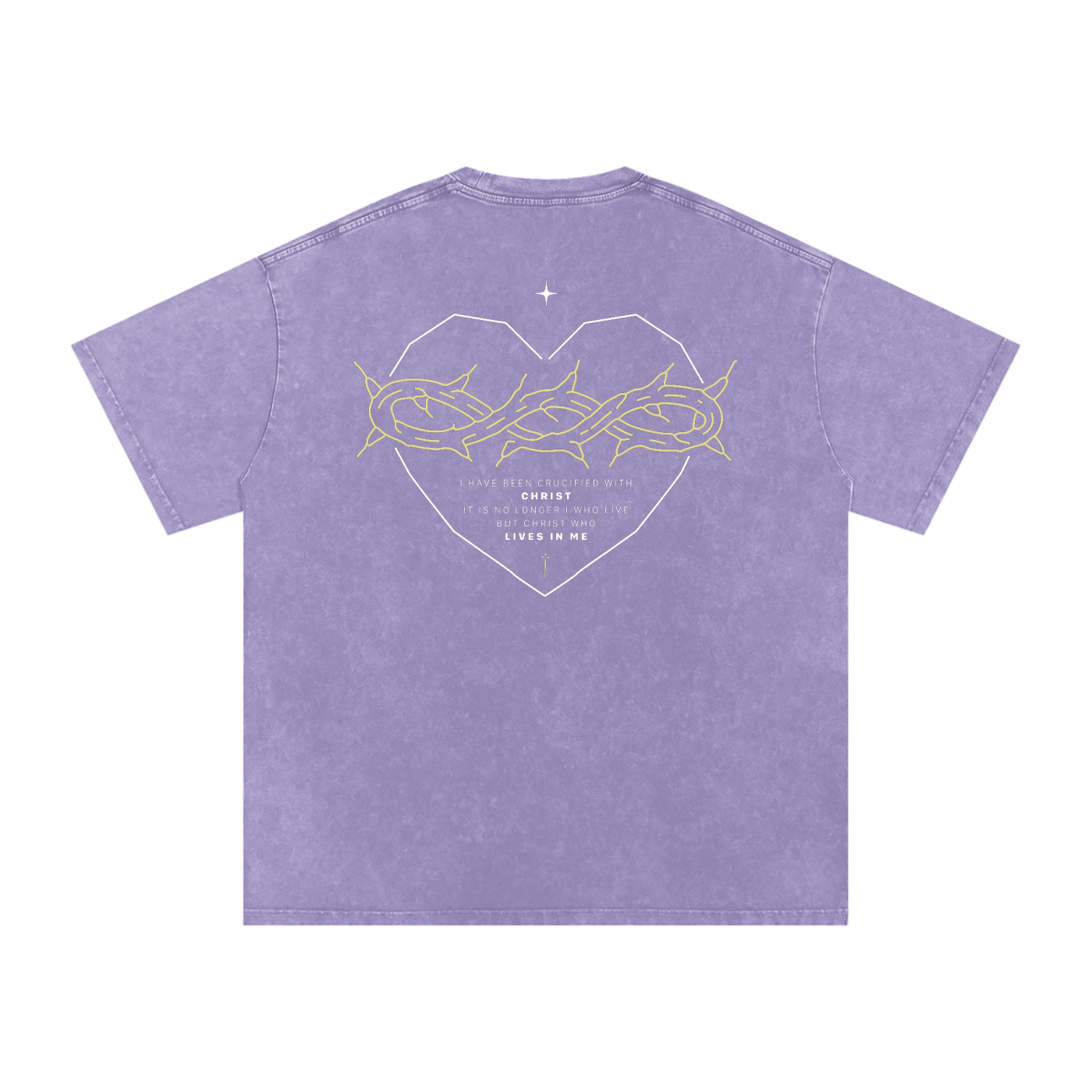 Galatians 2:20 “Crucified With Christ” Vintage Washed Oversized Cotton T-Shirt
