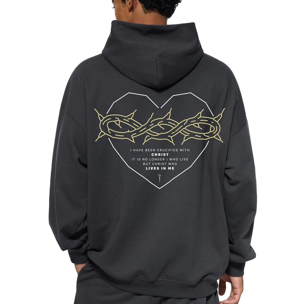 Galatians 2:20 “Crucified With Christ” Oversized Fleece Hoodie