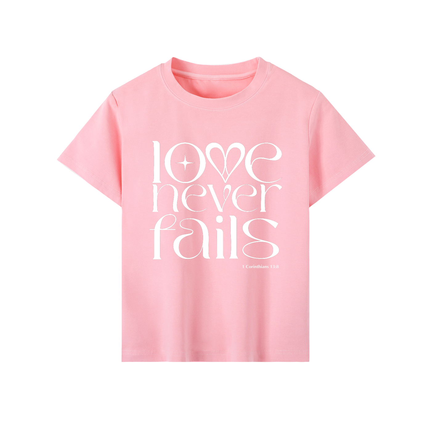 1 Corinthians 13:8 “Love Never Fails” Vintage-Wash Slim Fit T-Shirt