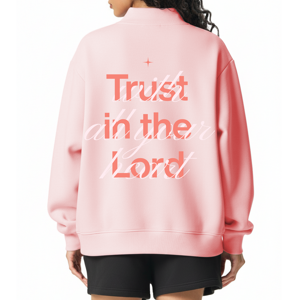 Proverbs 3:5 “Trust the Lord With All Your Heart” Oversized Fleece Mockneck Sweatshirt