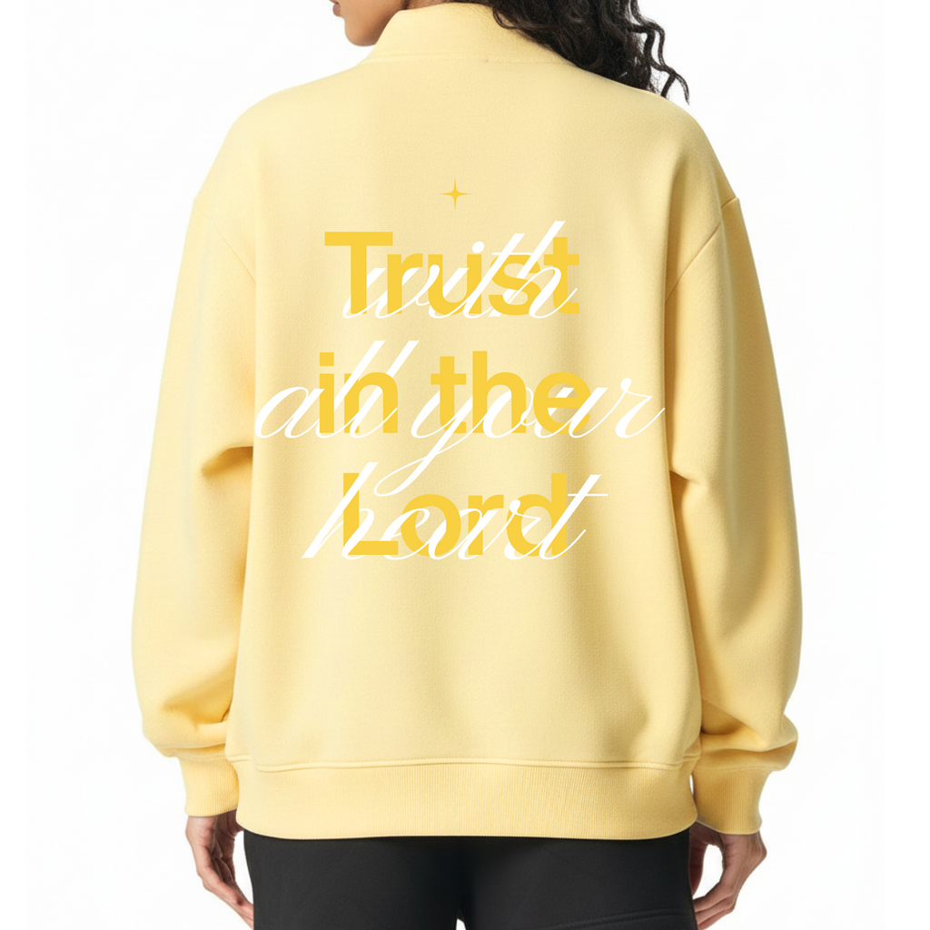 Proverbs 3:5 “Trust the Lord With All Your Heart” Oversized Fleece Mockneck Sweatshirt