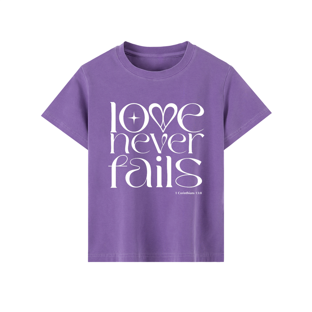 1 Corinthians 13:8 “Love Never Fails” Vintage-Wash Slim Fit T-Shirt