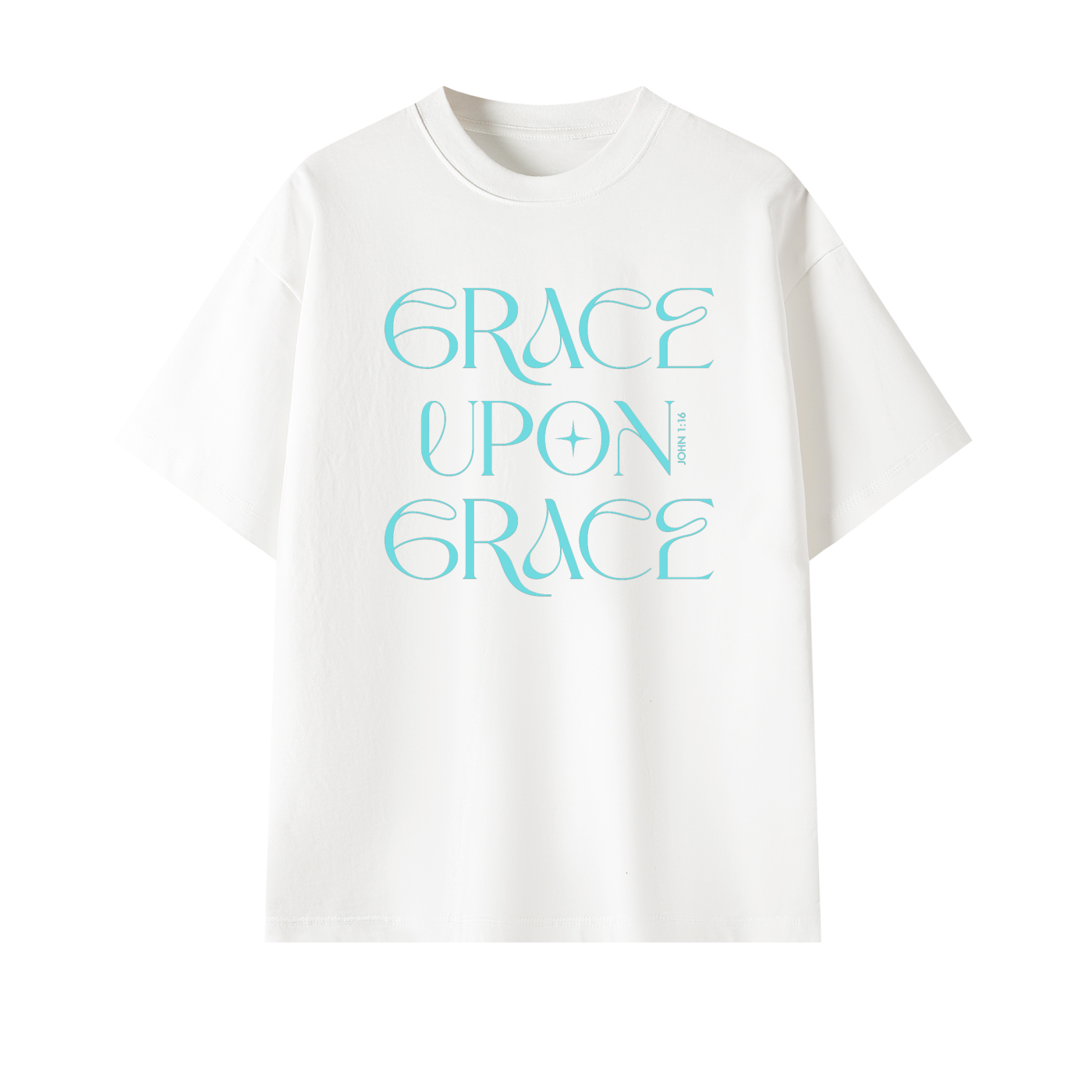 John 1:16 “Grace Upon Grace” Oversized Cotton T-Shirt - Jelly Mint