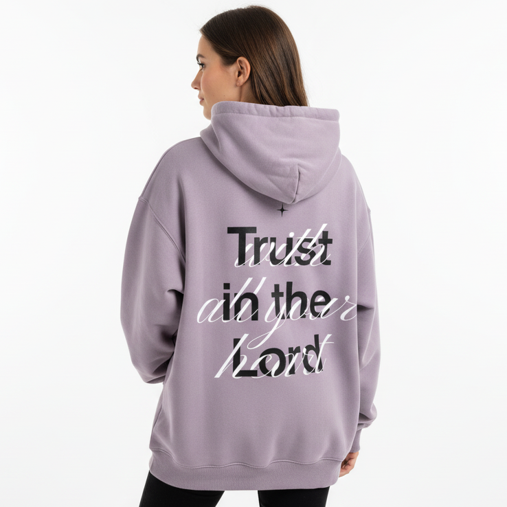 Proverbs 3:5 “Trust the Lord With All Your Heart” Oversized Fleece Hoodie